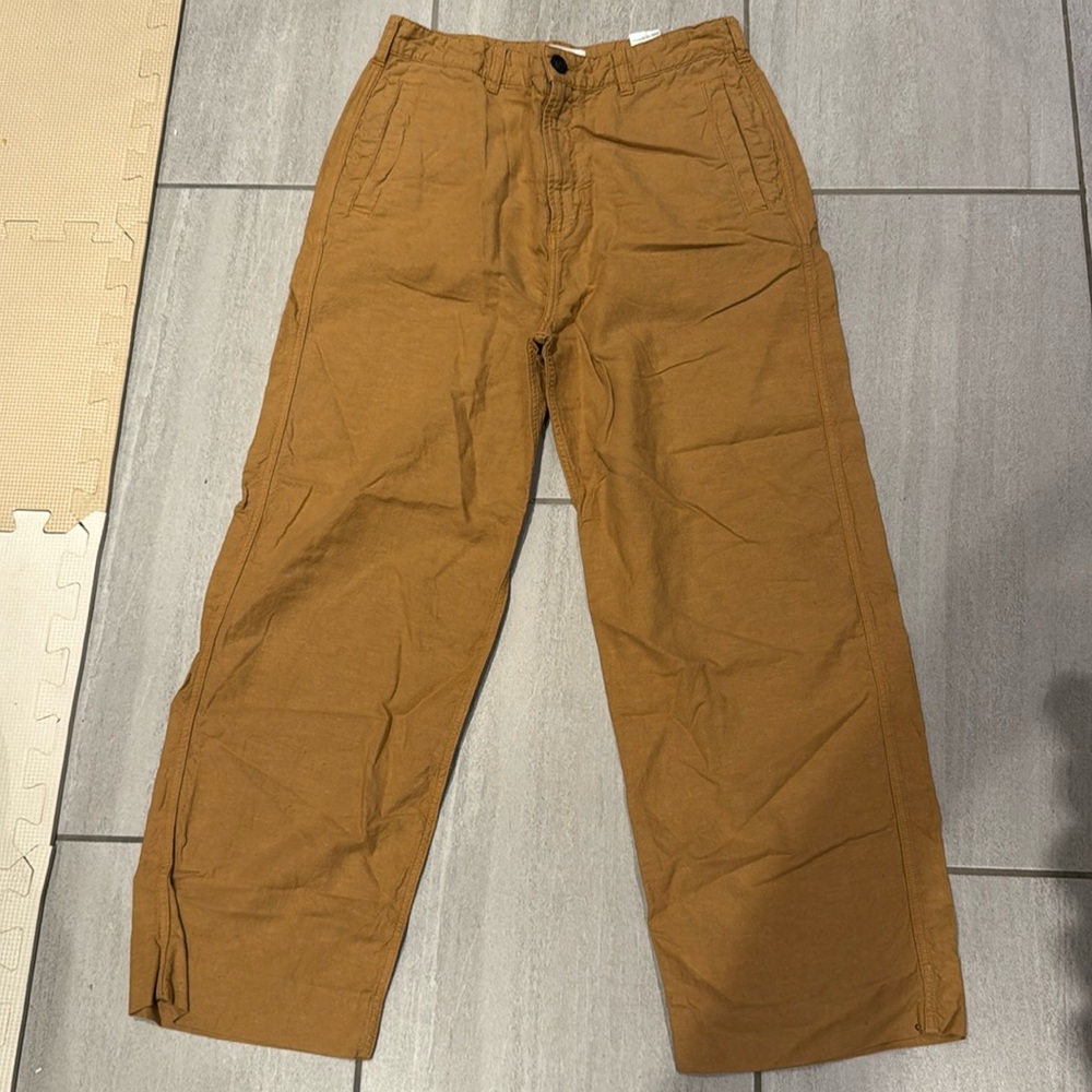 Billy Reid size 6 cotton/hemp pant tan